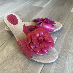 Born (BOC Born Concept) pink flower slip on sandal size 8